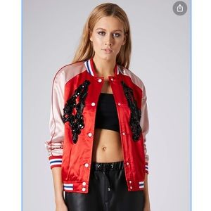 Topshop sequin bomber NWOT